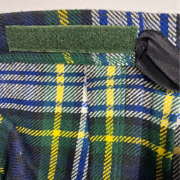 Made In Scotland Moffat Weavers Academia Navy Plaid Pleated Midi Kilt Skirt XXS - Picture 9 of 9